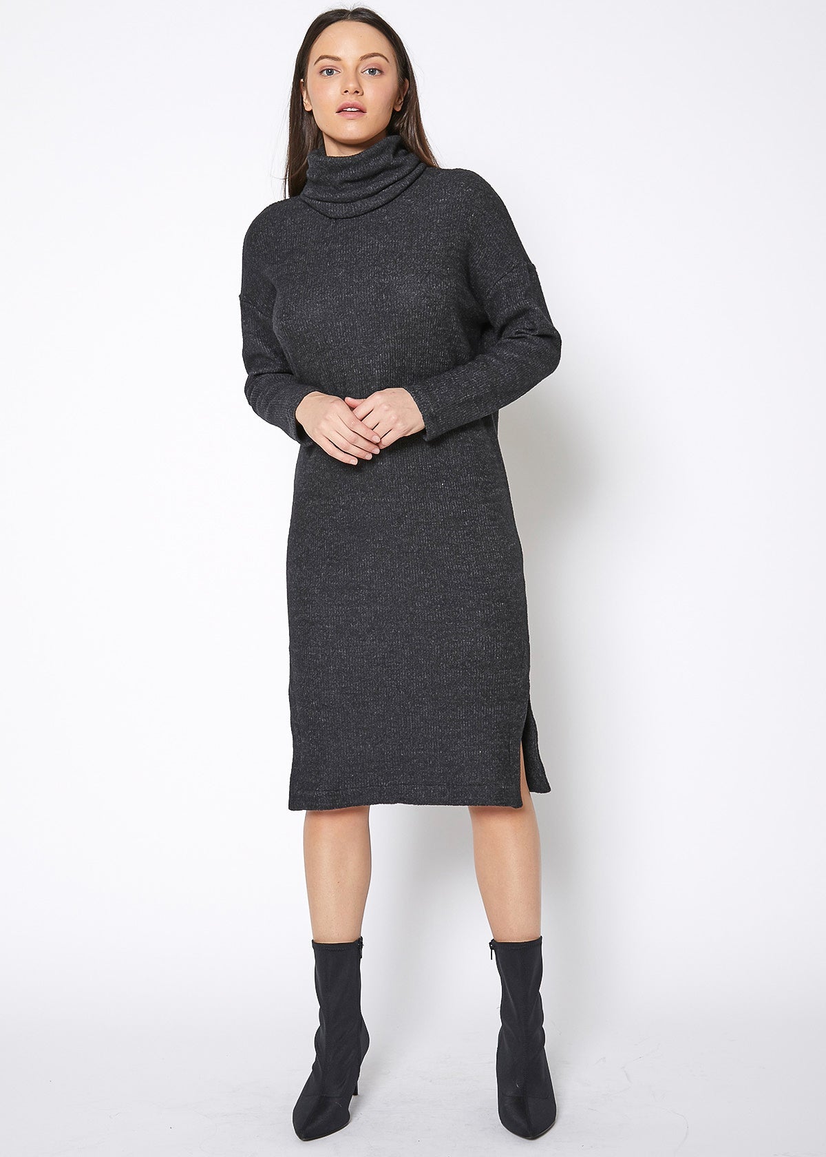 Women's Turtle Neck Midi Sweater Dress by Shop at Konus