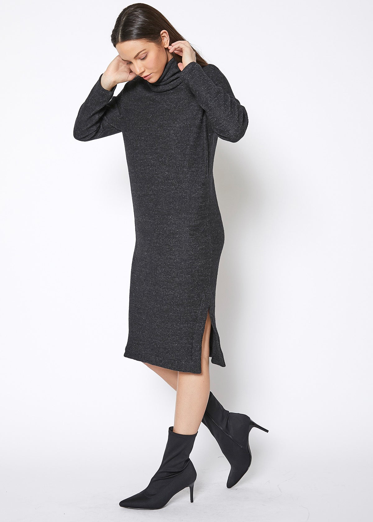 Women's Turtle Neck Midi Sweater Dress by Shop at Konus