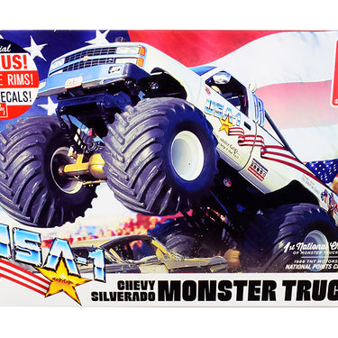 Skill 2 Model Kit Chevrolet Silverado "USA-1" Monster Truck 1/25 Scale Model by AMT