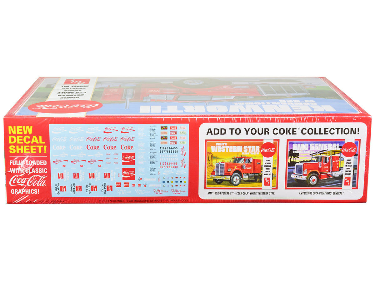 Skill 3 Model Kit Kenworth Conventional W-925 Tractor Truck "Coca-Cola" 1/25 Scale Model by AMT