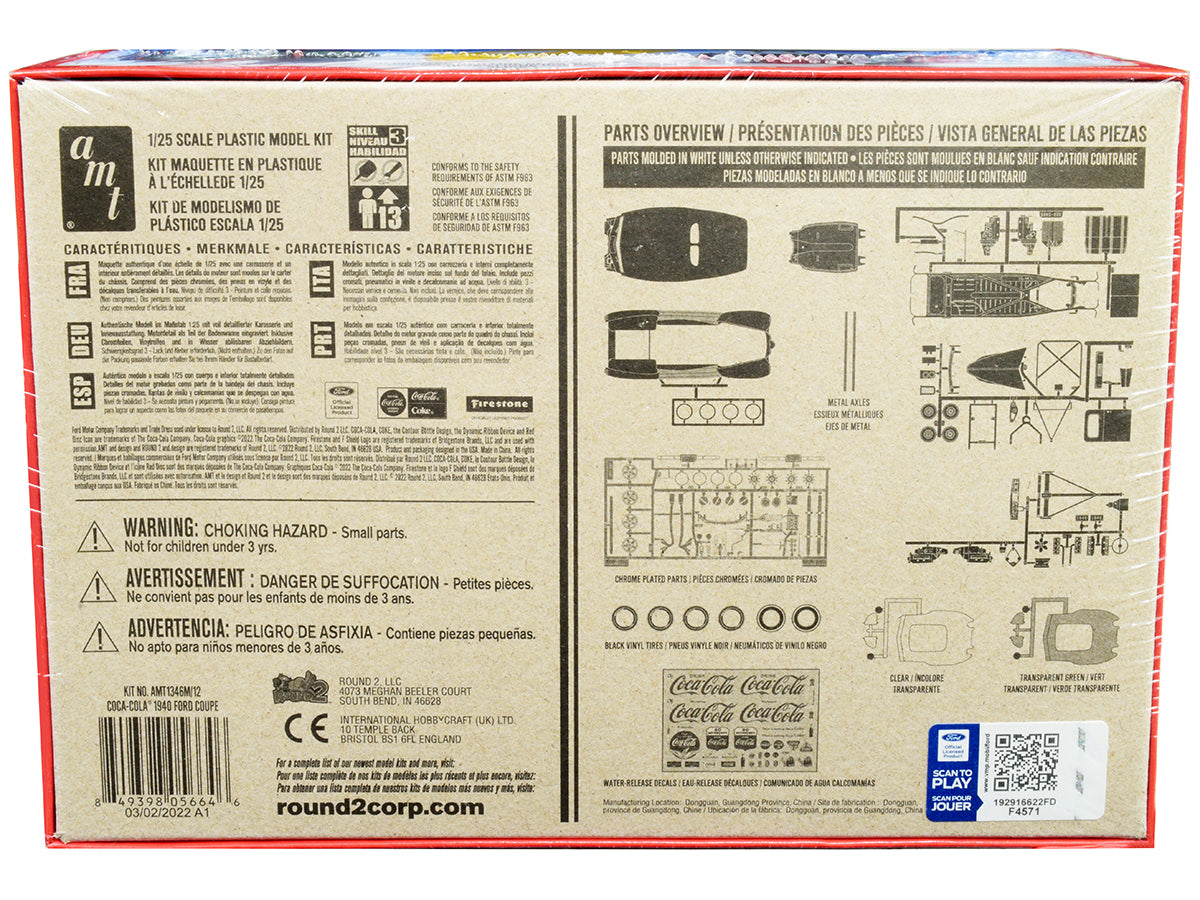 Skill 3 Model Kit 1940 Ford Coupe "Coca-Cola" 1/25 Scale Model by AMT