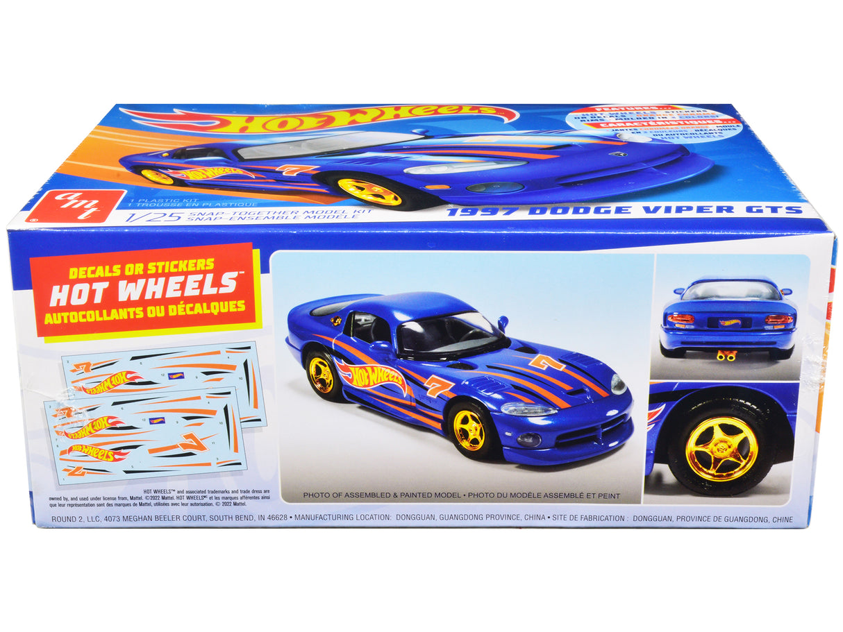 Skill 1 Snap Model Kit 1997 Dodge Viper GTS "Hot Wheels" 1/25 Scale Model by AMT