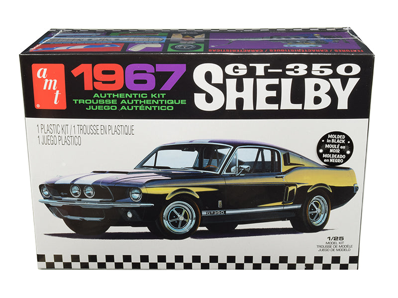 Skill 2 Model Kit 1967 Ford Mustang Shelby GT350 Black 1/25 Scale Model by AMT