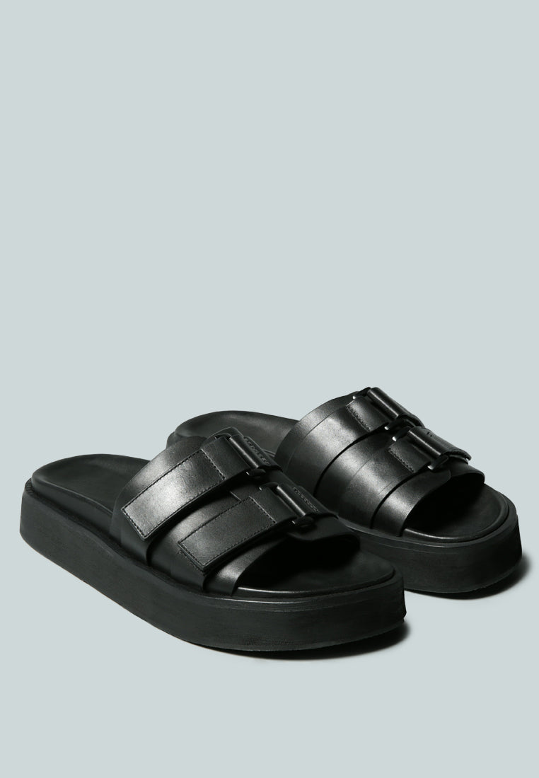 aniston buckled flatform slip-on sandal by London Rag