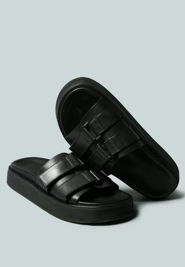 aniston buckled flatform slip-on sandal by London Rag