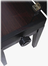 GRIFFIN Premium Antique Piano Bench - Adjustable Black Solid Wood Frame & PU Leather Padded Cushion by GeekStands.com