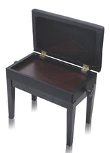 GRIFFIN Premium Antique Piano Bench - Adjustable Black Solid Wood Frame & PU Leather Padded Cushion by GeekStands.com