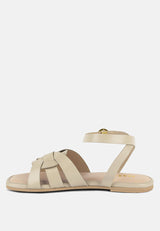 ashton flat ankle strap sandals by London Rag