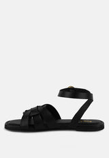 ashton flat ankle strap sandals by London Rag