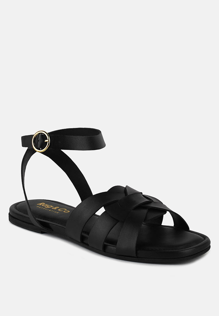 ashton flat ankle strap sandals by London Rag