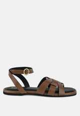 ashton flat ankle strap sandals by London Rag