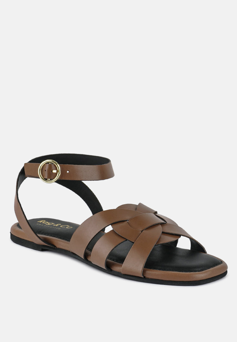 ashton flat ankle strap sandals by London Rag