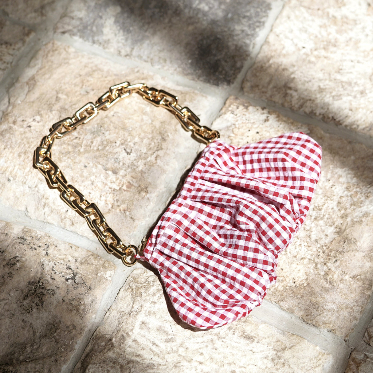 AWAN Ruffle Bag, in Red Gingham by BrunnaCo