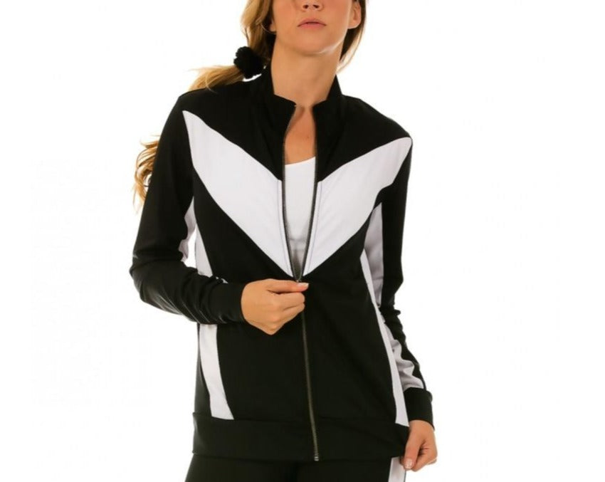 InstantFigure Activewear Compression Color Block Zip-Up Jacket AWJ029 by InstantFigure INC