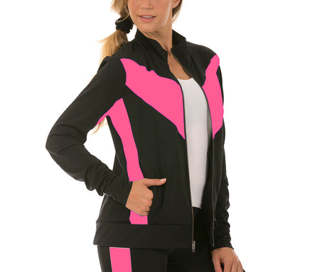 InstantFigure Activewear Compression Color Block Zip-Up Jacket AWJ029 by InstantFigure INC