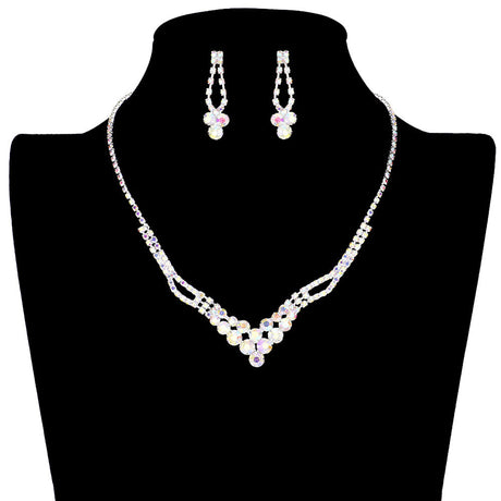 Bubble Stone Accented Rhinestone Necklace by Madeline Love