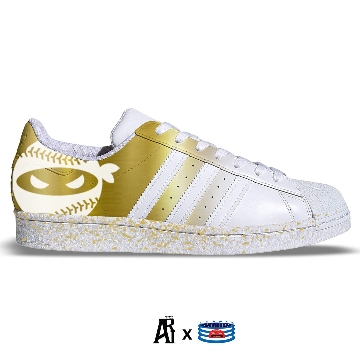 "Gold Ninja" Adidas Superstar Shoes by Stadium Custom Kicks