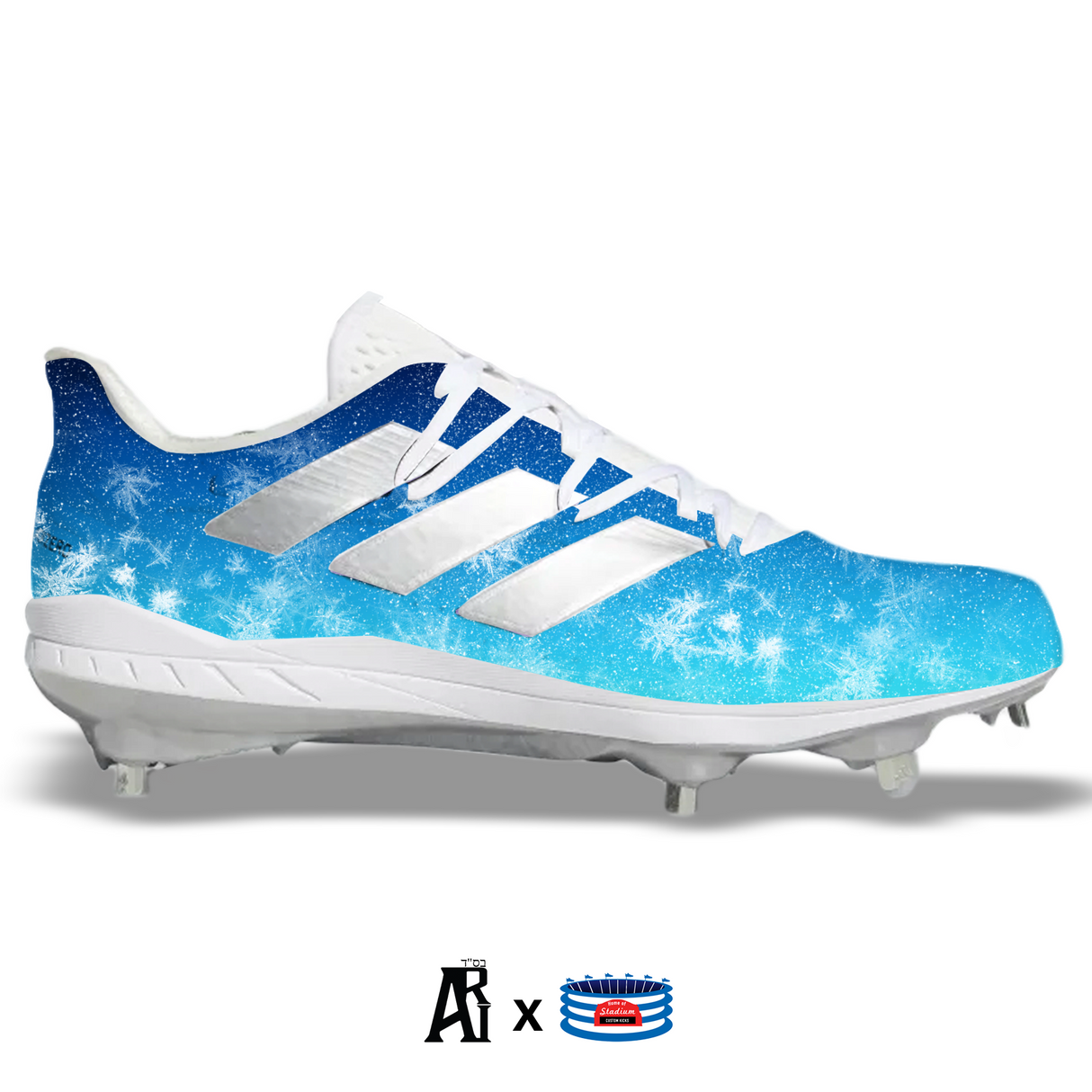 "Frozen" Adidas Adizero Afterburner 8 Cleats by Stadium Custom Kicks