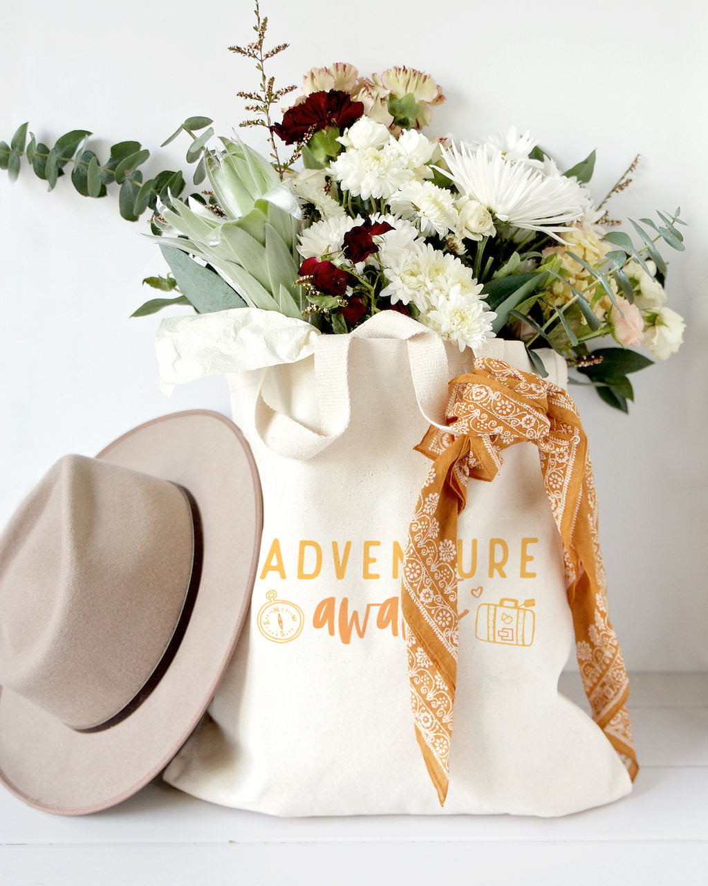 Adventure Awaits Cotton Canvas Tote Bag by The Cotton & Canvas Co.