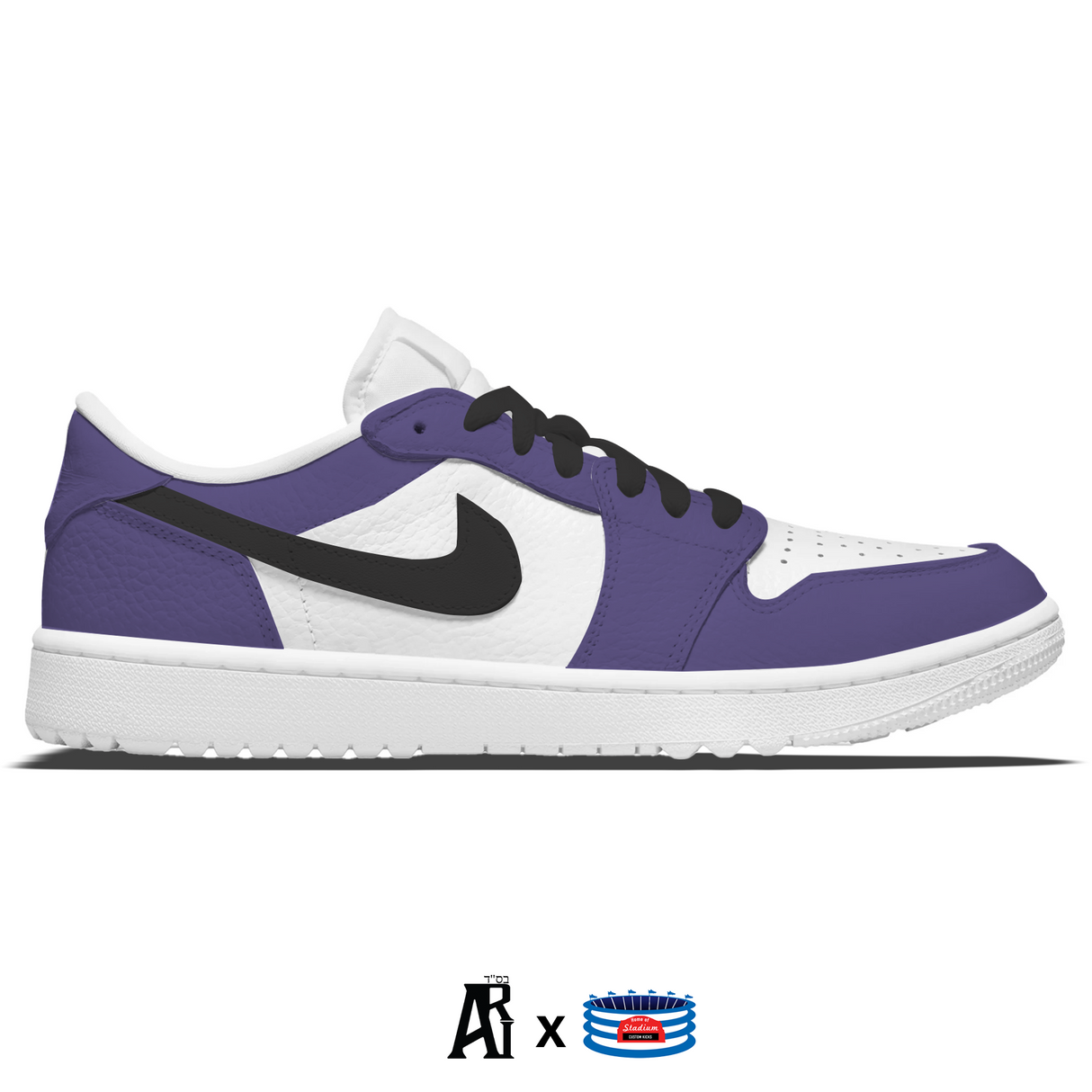 "Court Purple" Jordan 1 Golf Shoes by Stadium Custom Kicks