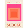 Pretty Pocket Sudoku - Easy Screen Free Puzzles: Minimal Small Travel Size 4 x 6 Inches - Orange & Pink Pop Art