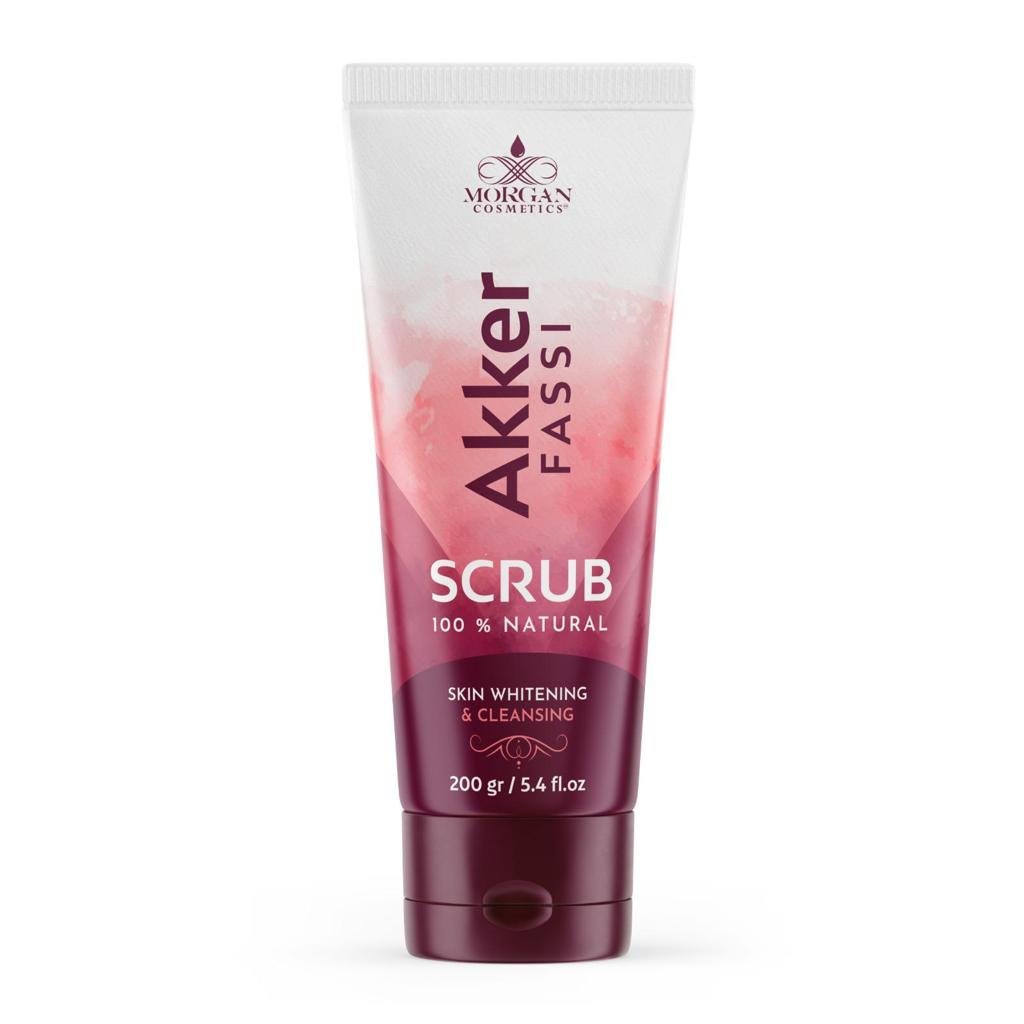 Akker Fassi Scrub 100% Natural Deep Skin Cleanser & Lightener 160 gram/ 5.64 fl oz by Morgan Cosmetics