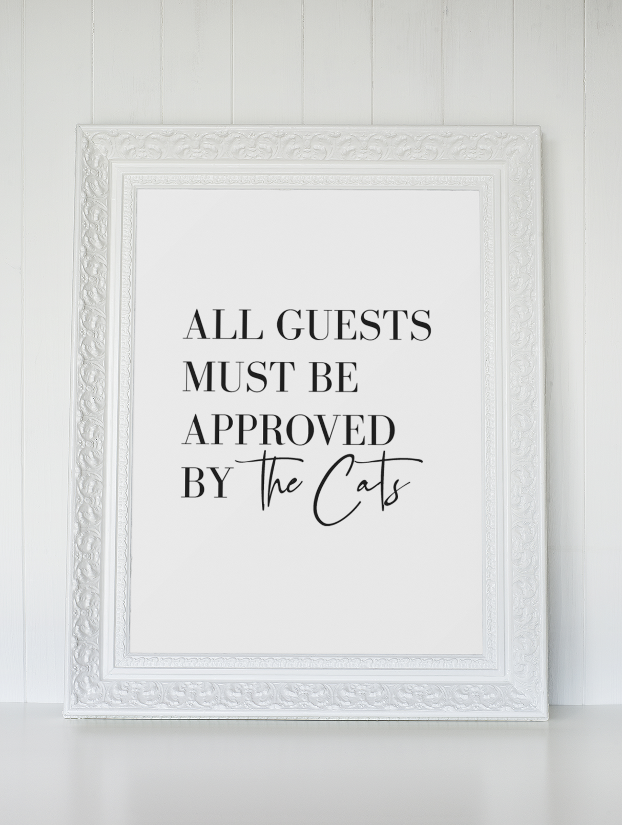 All Guests Must Be Approved By The Cats Animal Wall Decor Simple Print by WinsterCreations™ Official Store