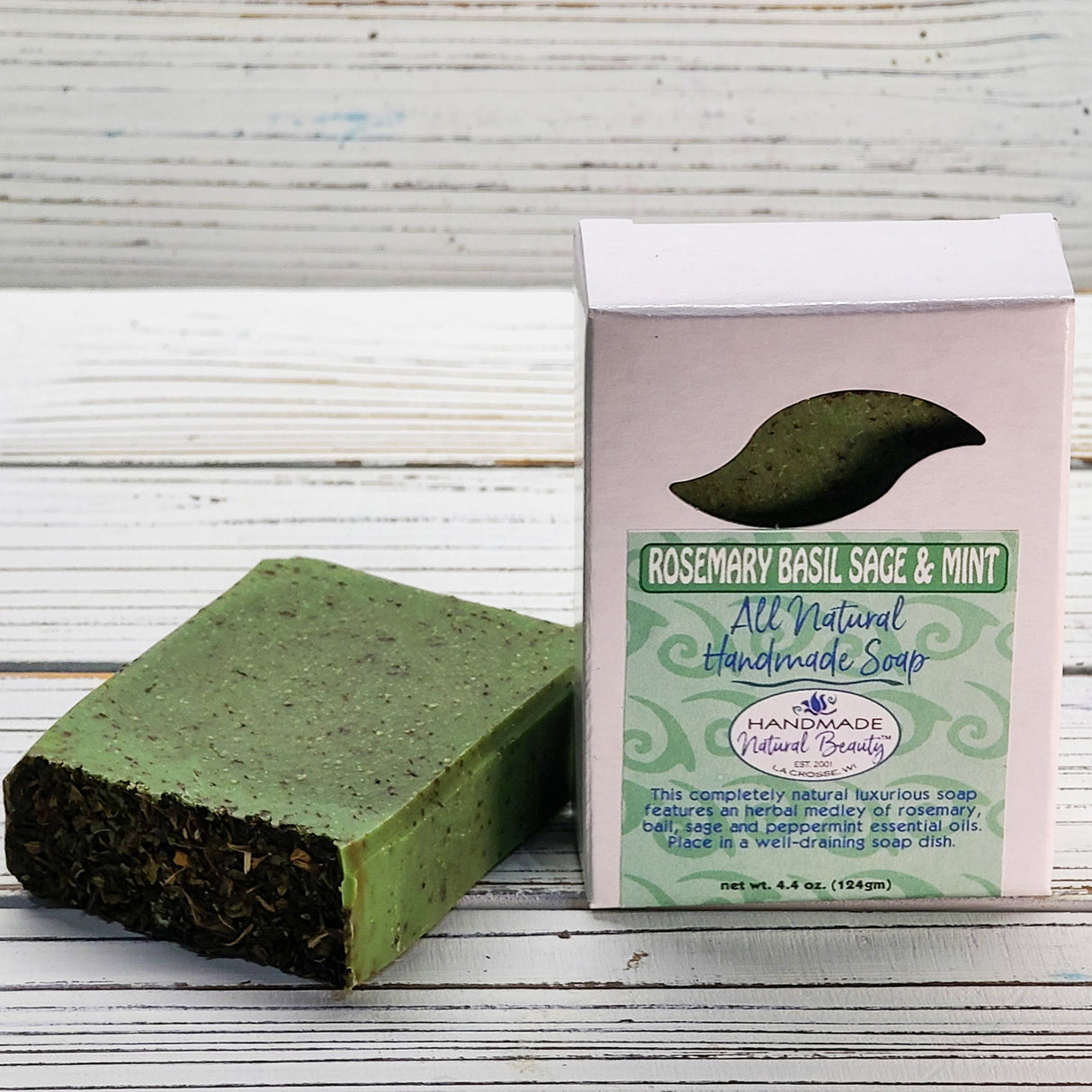 100% Natural Soap | Rosemary Basil Sage & Mint Soap by Handmade Natural Beauty