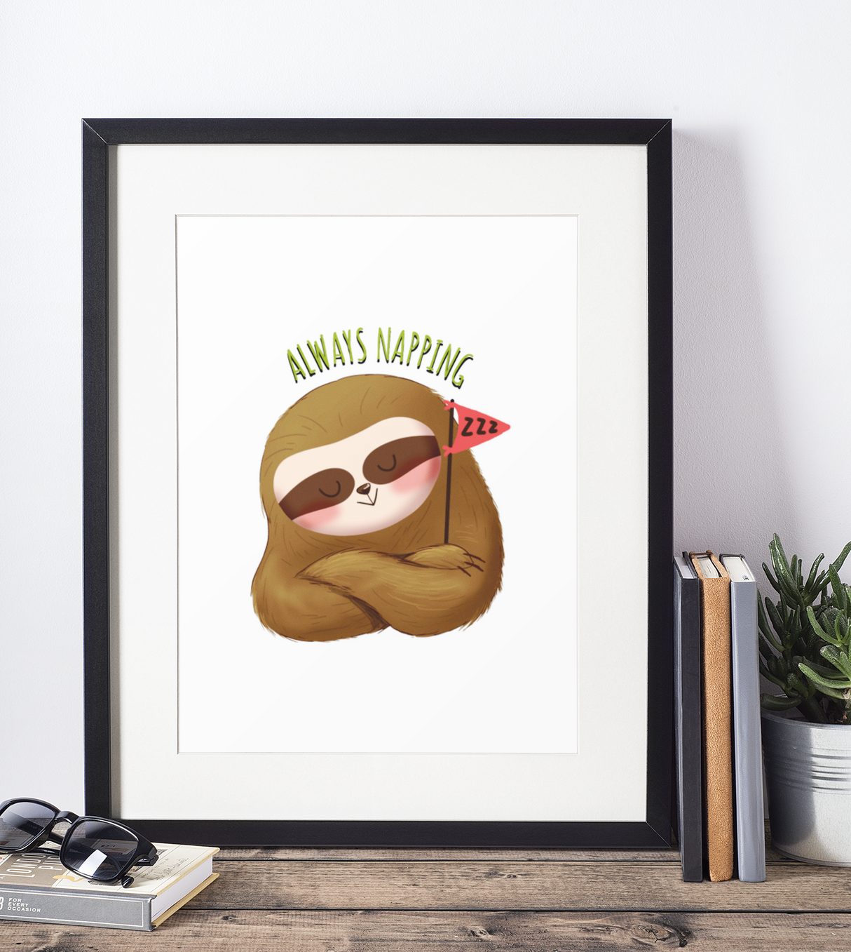 Always Napping Sloth 2022 Humorous Home Wall Decor Print by WinsterCreations™ Official Store