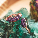 Amethyst Crystal Wire Ring by Salt and Sparkle