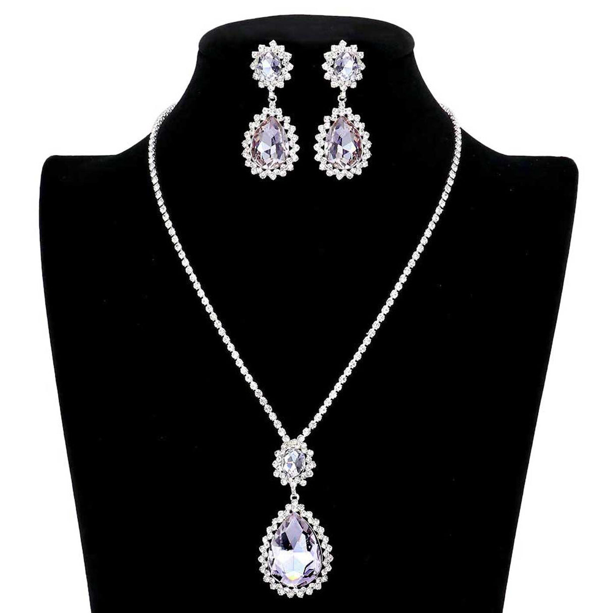 Teardrop Accented Rhinestone Necklace by Madeline Love