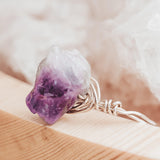 Amethyst Wire Wrapped Raw Crystal Ring by Salt and Sparkle