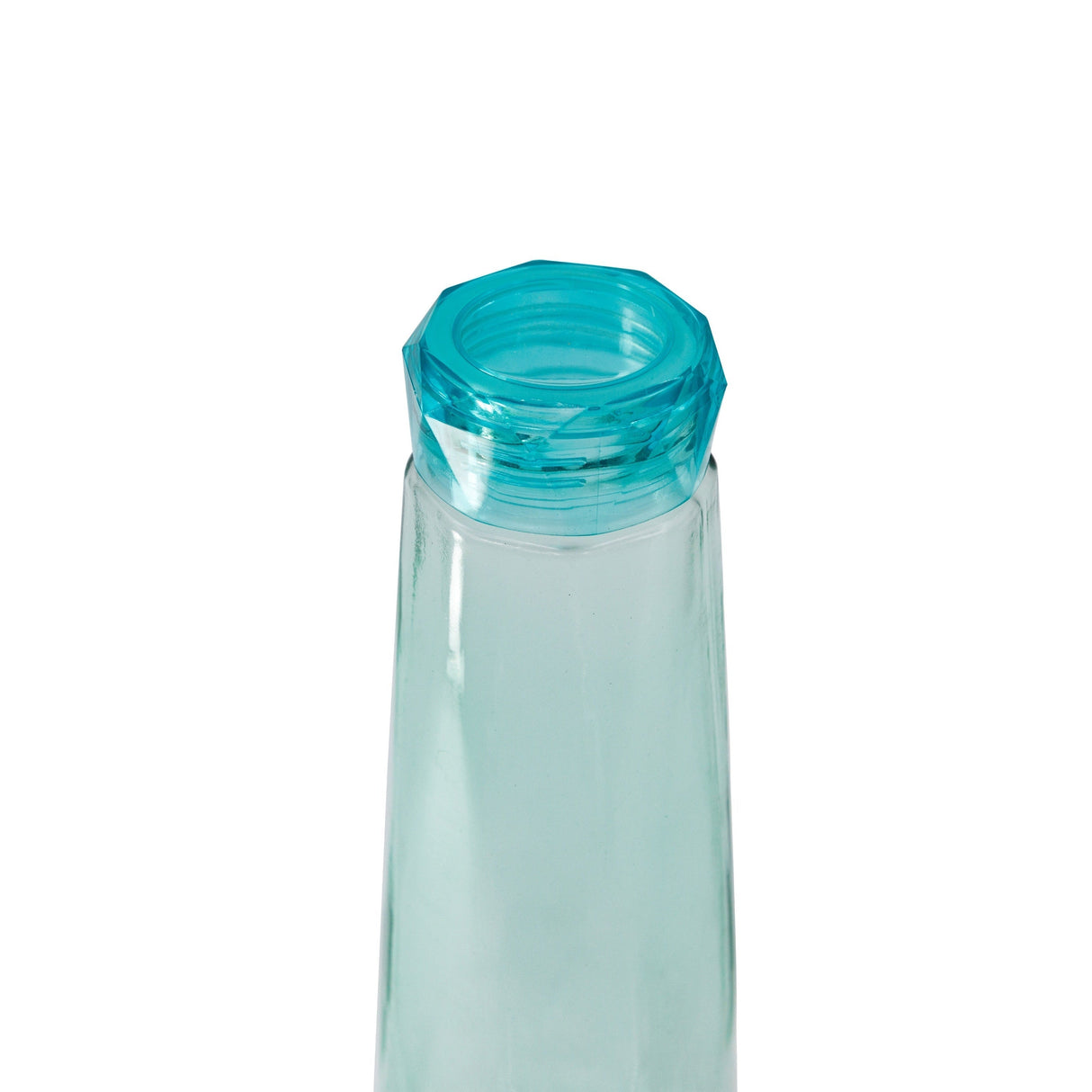 Aqua Blue Faceted Glass Diamond Water Bottle | 16 oz by The Bullish Store