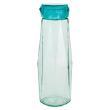 Aqua Blue Faceted Glass Diamond Water Bottle | 16 oz by The Bullish Store