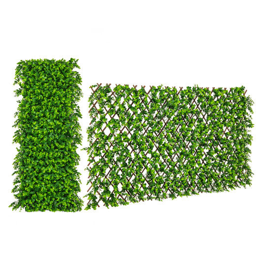 Expandable Fence Privacy Screen with Sun-Protective Artificial Hedge for Balcony Patio