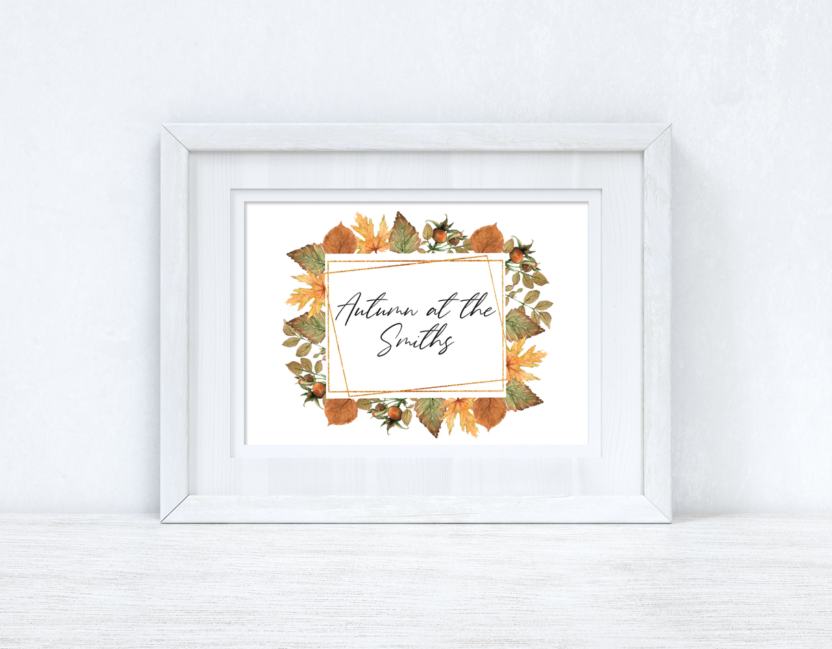 Autumn At The (Surname) Autumn Seasonal Wall Home Decor Print by WinsterCreations™ Official Store