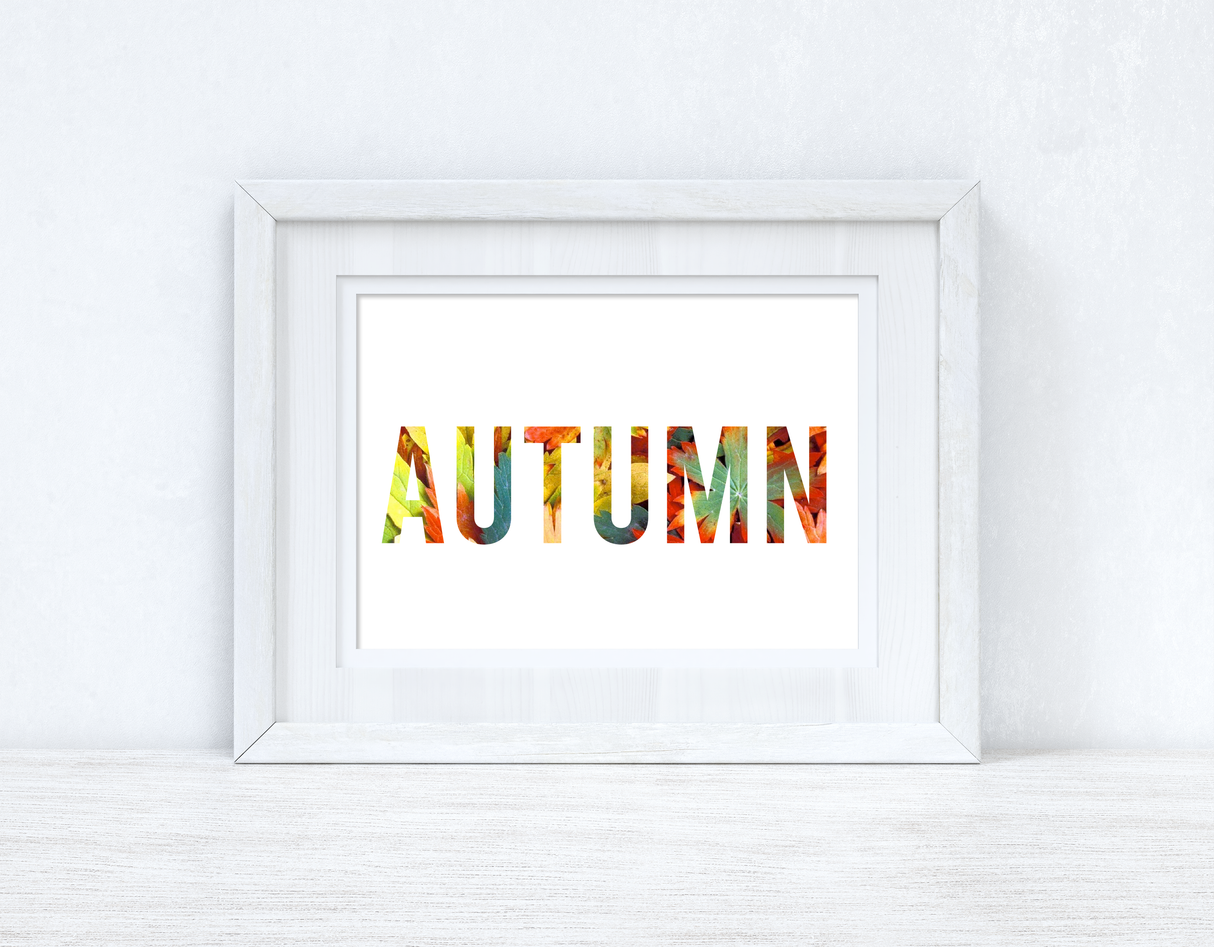 Autumn Bold Colourful Leaves Background Autumn Seasonal Wall Home Decor Print by WinsterCreations™ Official Store