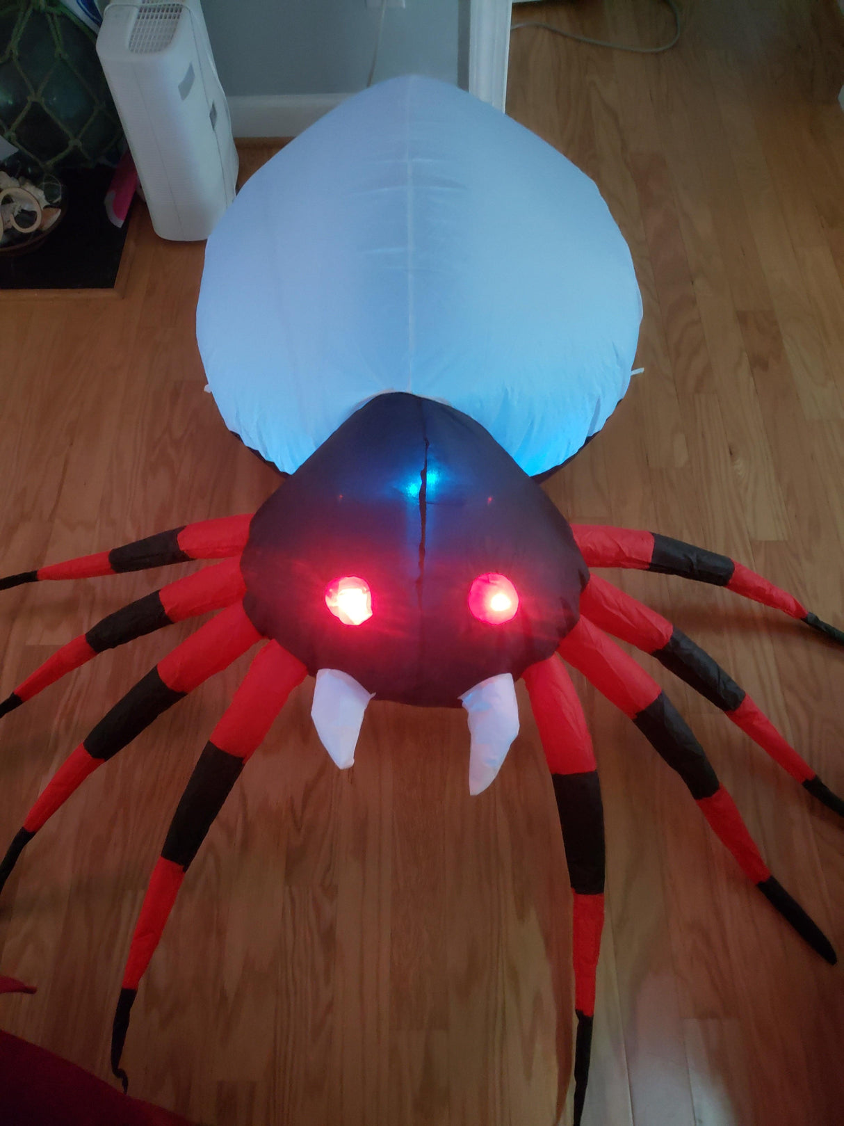 4 FT Width Halloween Inflatable Outdoor Red Legged Spider with Magic Light by Js House - Vysn