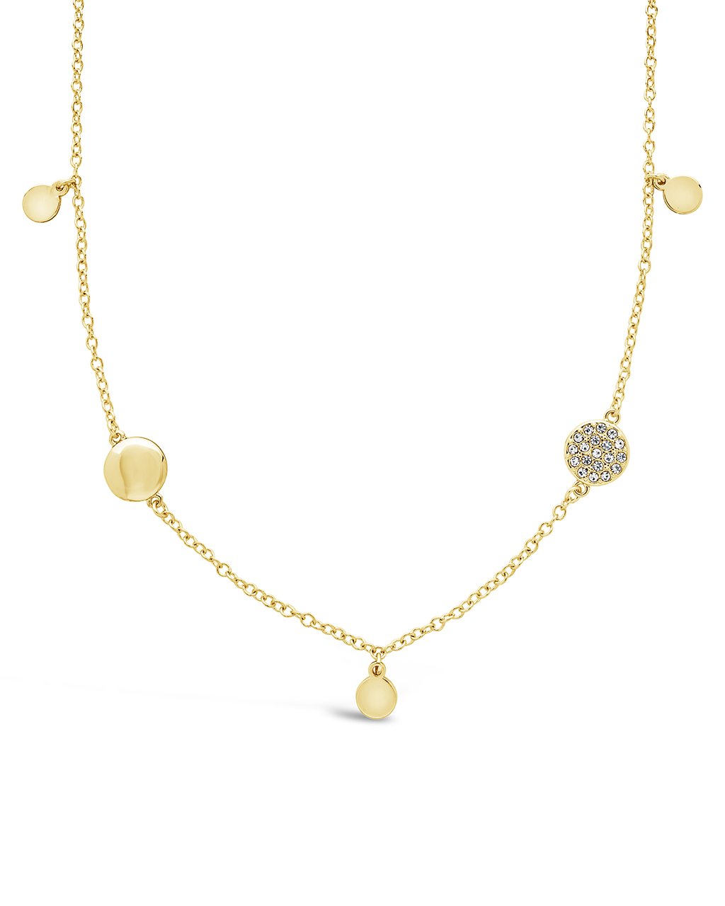 Delicate CZ Disk Station Necklace by Sterling Forever