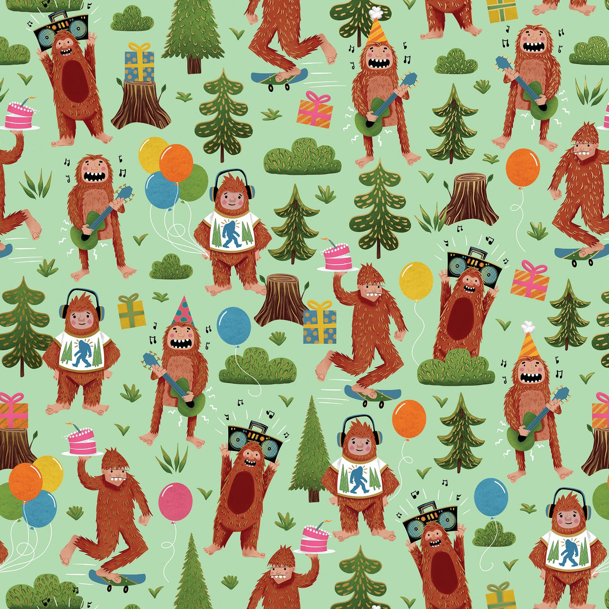 Bigfoot Party Birthday Gift Wrap by Present Paper