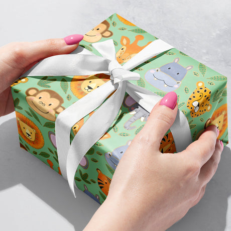 Jungle Animals Baby Gift Wrap by Present Paper