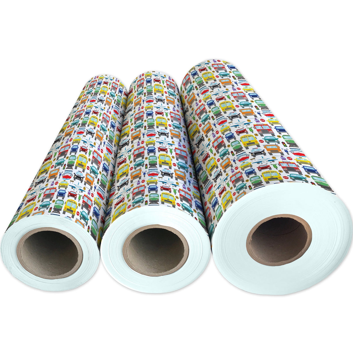 Traffic Jam Kid's Gift Wrap by Present Paper