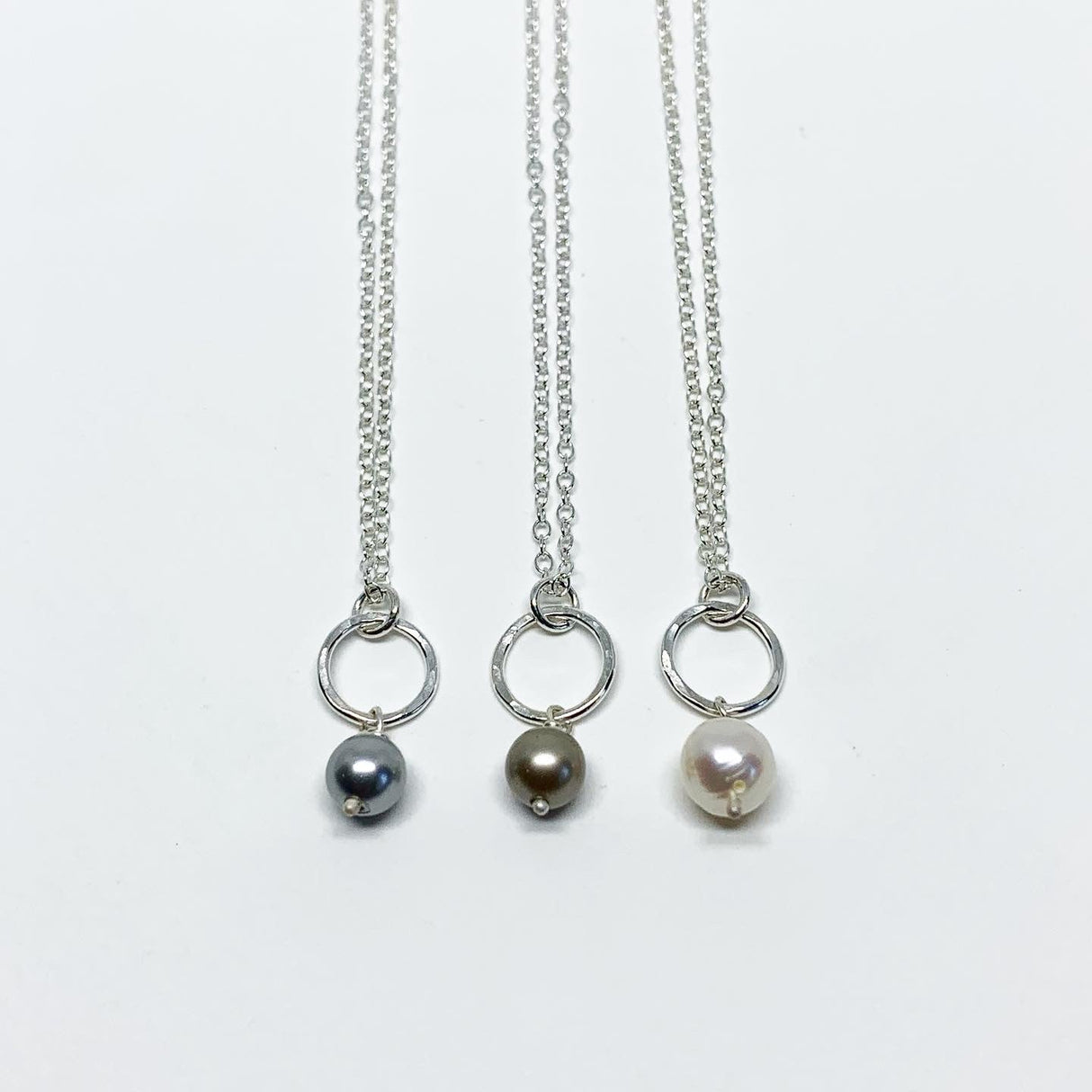 Pearl Drop Charm Necklace by Jennifer Cervelli Jewelry