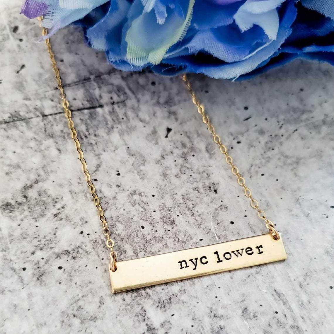 BADASS Hand Stamped Bar Necklace by Salt and Sparkle