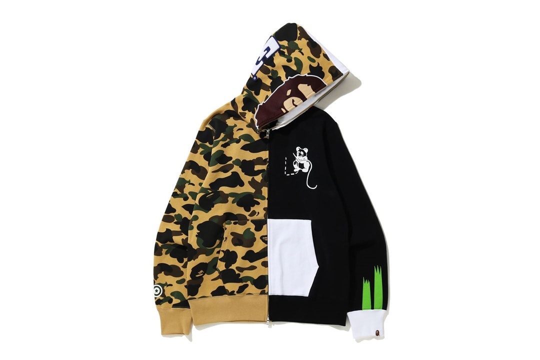 BAPE 1st Camo Ape Panda Half Full Zip Hoodie Yellow by Phantom Marketplace