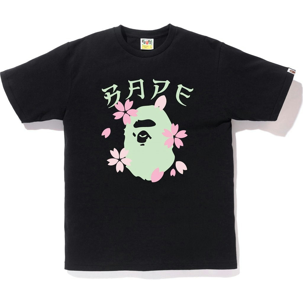 BAPE Sakura Ape Head Tee (SS19) Black by Phantom Marketplace