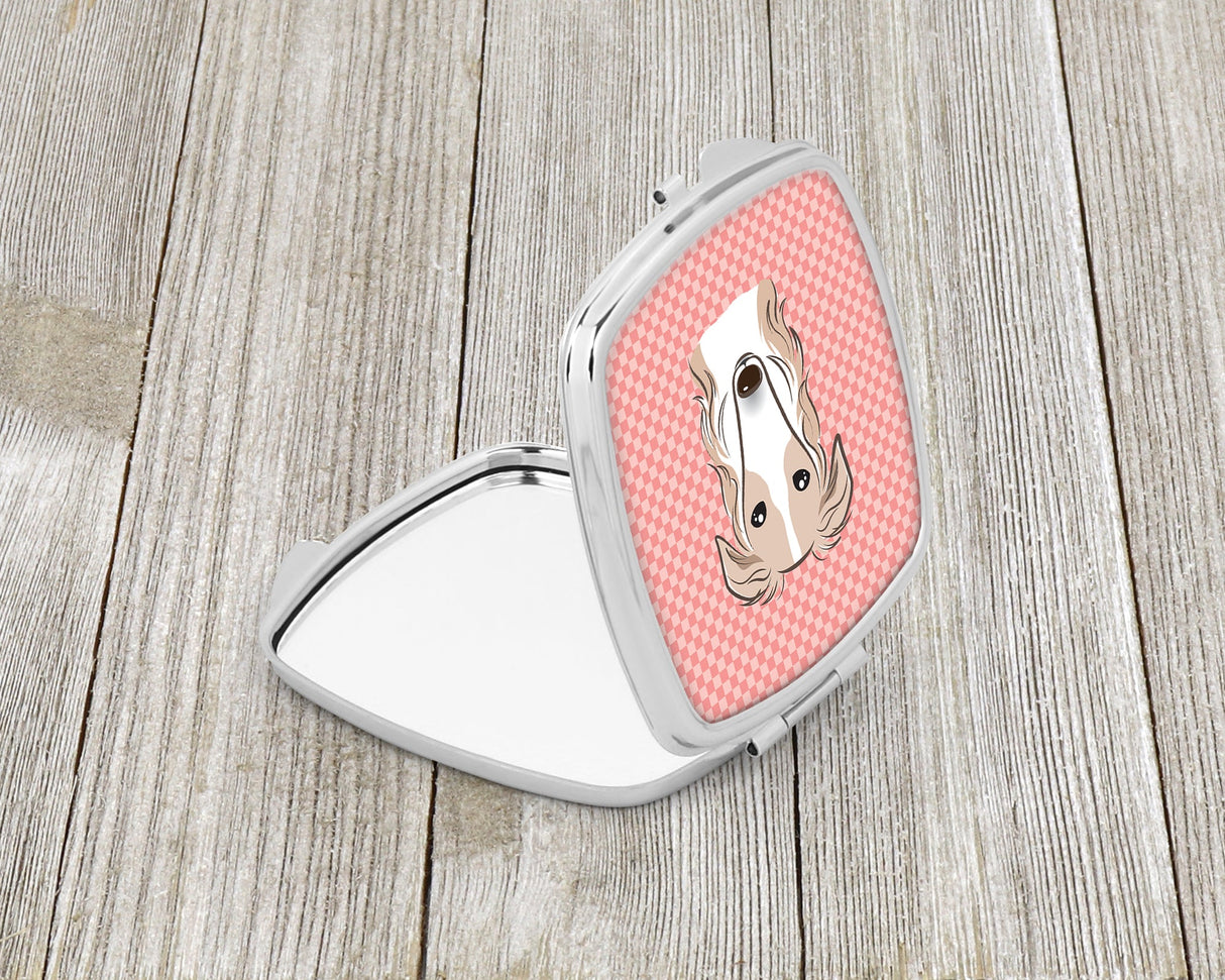 Checkerboard Pink Borzoi Compact Mirror BB1228SCM by Caroline's Treasures