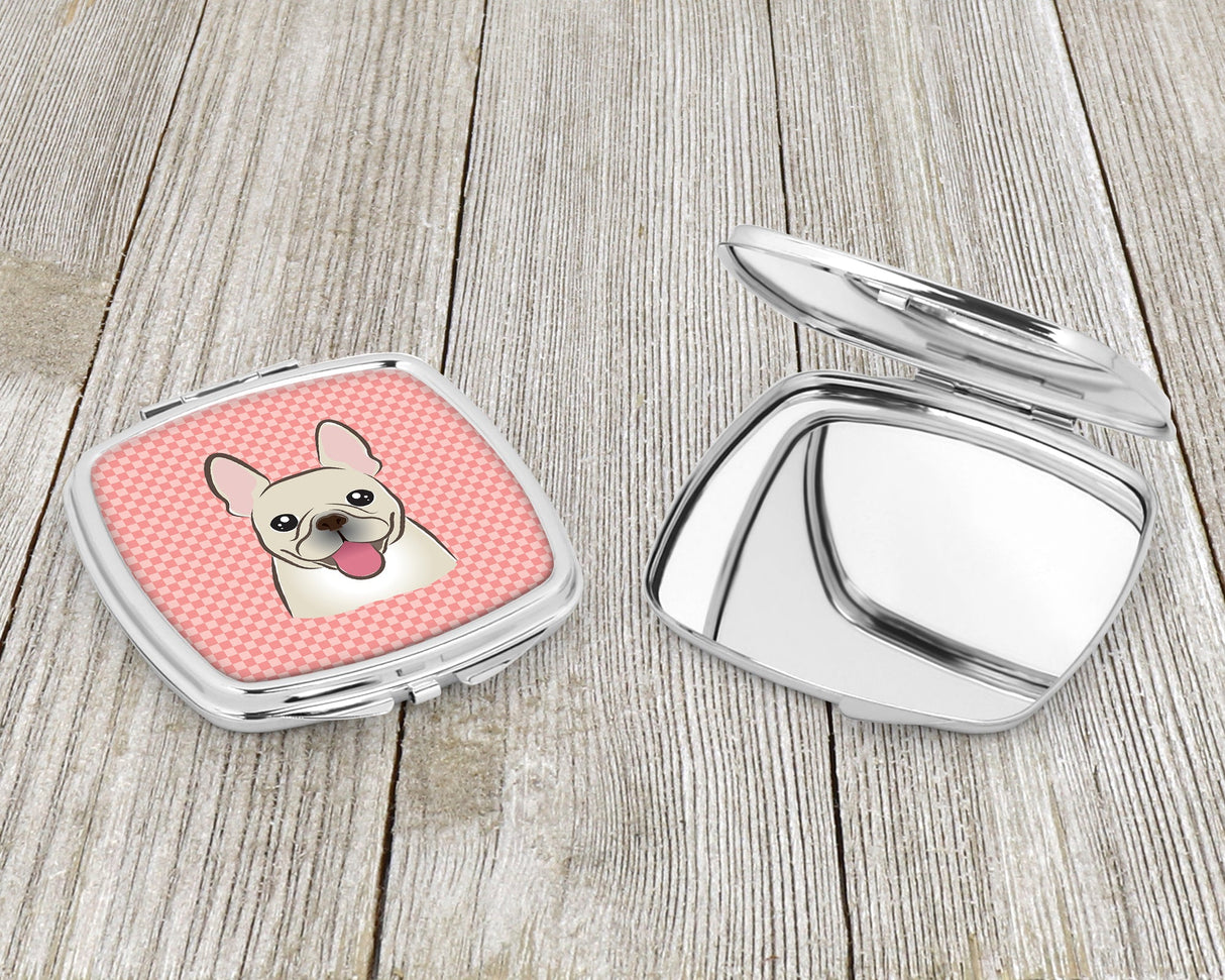 Checkerboard Pink French Bulldog Compact Mirror BB1238SCM by Caroline's Treasures