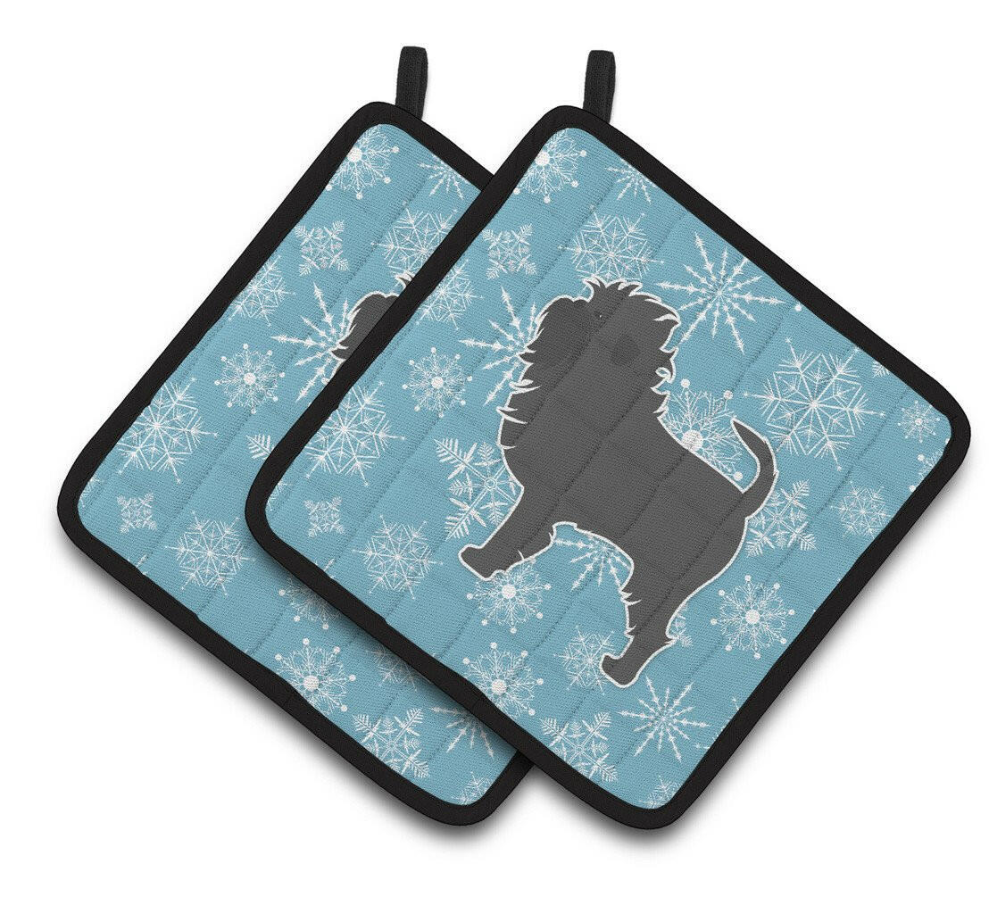 Winter Snowflake Affenpinscher Pair of Pot Holders BB3548PTHD by Caroline's Treasures