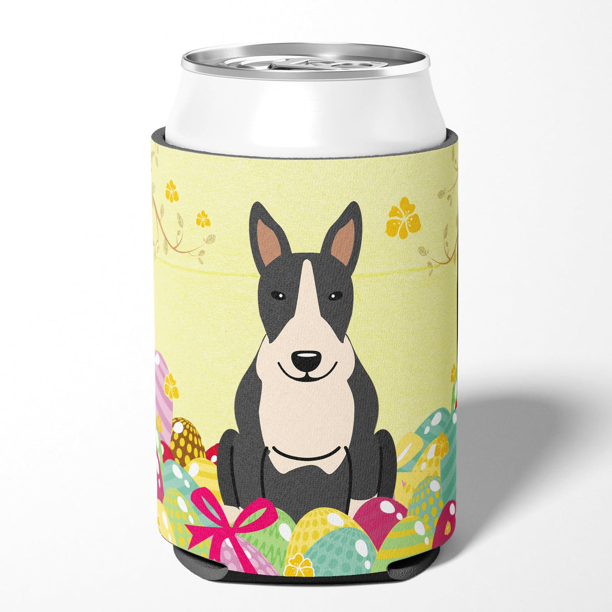 Easter Eggs Bull Terrier Black White Can or Bottle Hugger BB6133CC by Caroline's Treasures